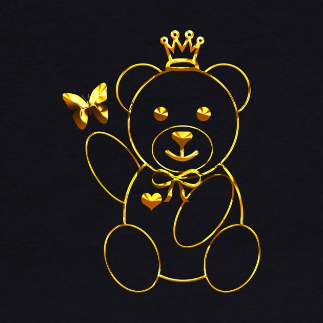 Gold Teddy Bear by Capturedtee